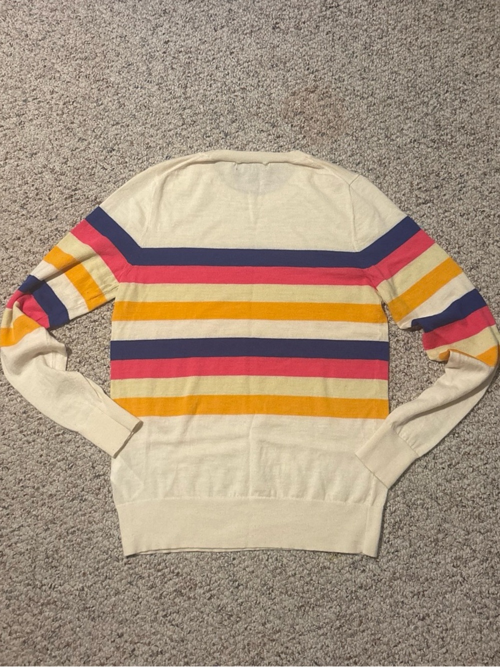 Banana Republic Women's Extra Fine Merino Sweater, Size M, Colorful Striped - Picture 3 of 7